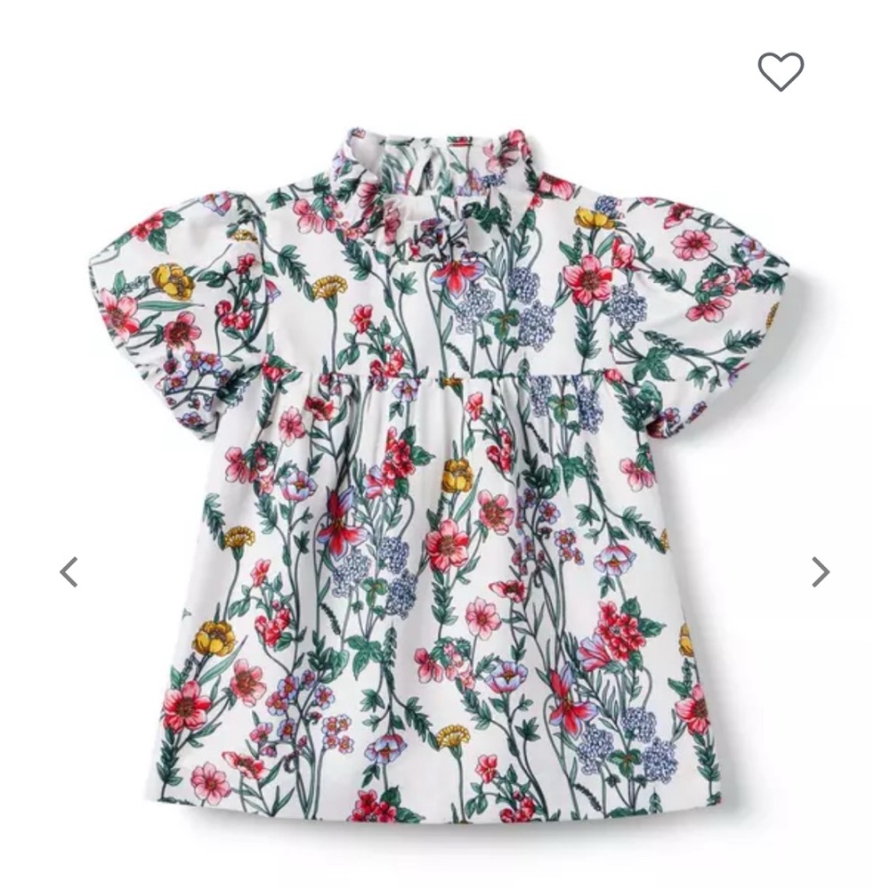 Janie and Jack White and Red Floral Blouse